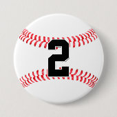 Custom Baseball Player Jersey Number / Text Sports Button (Vorderseite)