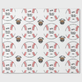 Custom Baseball Player Name Number and Team Logo Geschenkpapier (Flach)
