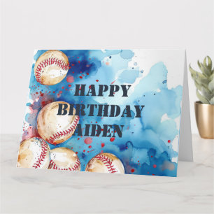 Custom Baseball Player Thema Geburtstagsparty Karte