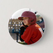 Custom Baseball Sports Foto Button (Vorderseite)