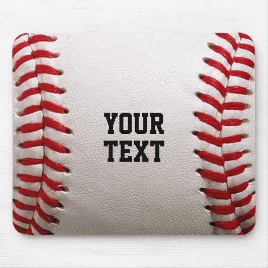 Custom Baseball Stitches & Leather Sports Graphic Mousepad (Vorne)