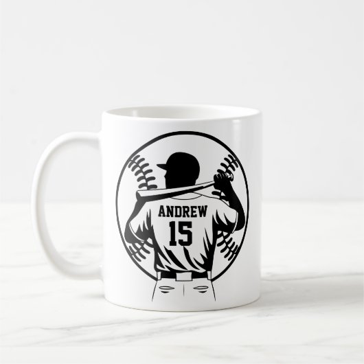 Custom Baseball Tasse, Geschenk für Vater, Coach o Kaffeetasse (Links)
