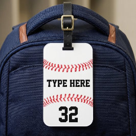 Custom Baseball Team Name Player Number Sports Bag Gepäckanhänger