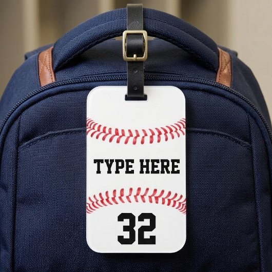 Custom Baseball Team Name Player Number Sports Bag Gepäckanhänger