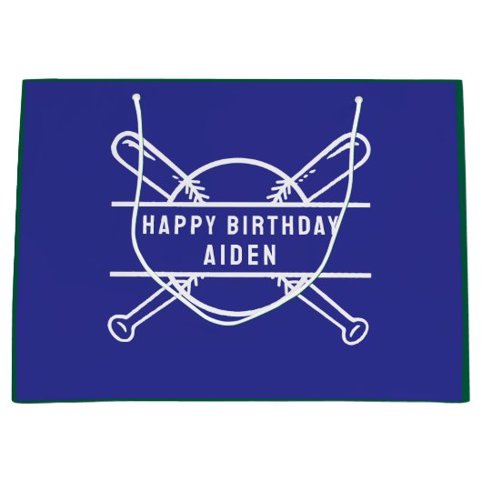 Custom Baseball Theme Party Große Geschenktüte (Vorderseite)