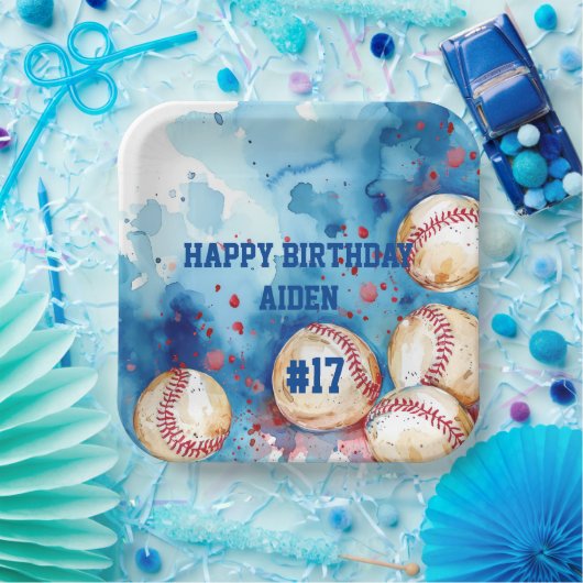 Custom Baseball Theme Party Pappteller (Party)
