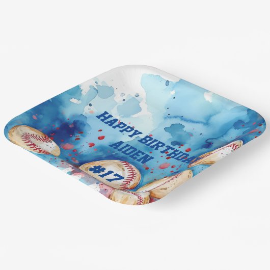 Custom Baseball Theme Party Pappteller (Gewinkelt)