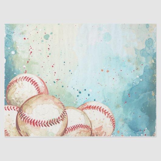 Custom Baseball Theme Party Seidenpapier (Vorderseite)