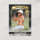 Custom Baseball Trading Card Black Gold Stadium Telefonnummerkarte (Vorderseite)