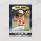 Custom Baseball Trading Card Blue Gold Stadium Telefonnummerkarte (Vorderseite)