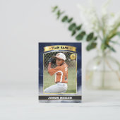Custom Baseball Trading Card Blue Gold Stadium Telefonnummerkarte (Stehend Vorderseite)