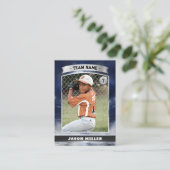 Custom Baseball Trading Card Blue Silver Stadium Telefonnummerkarte (Stehend Vorderseite)