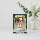 Custom Baseball Trading Card Green Gold Stadium Telefonnummerkarte (Stehend Vorderseite)