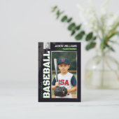 Custom Baseball Trading Card, Green Power Player Telefonnummerkarte (Stehend Vorderseite)