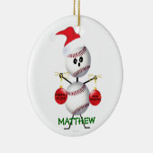 Custom Baseball Weihnachten Keramikornament (Rechts)