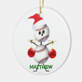 Custom Baseball Weihnachten Keramikornament (Links)