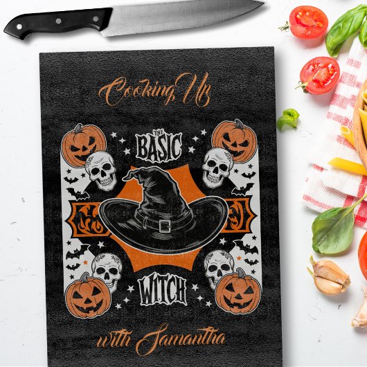Custom Basic Hexeboard Skulls Halloween Look Schneidebrett