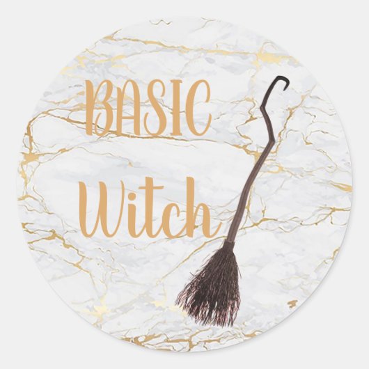 Custom BASIC WITCH Broom Funny Cool Ästhetik Niedl Runder Aufkleber (Vorderseite)