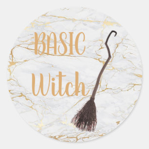 Custom BASIC WITCH Broom Funny Cool Ästhetik Niedl Runder Aufkleber