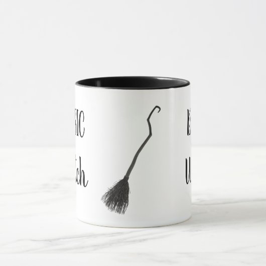 Custom BASIC WITCH Broom Funny Gift Coole Ästhetik Tasse (Zentrum)