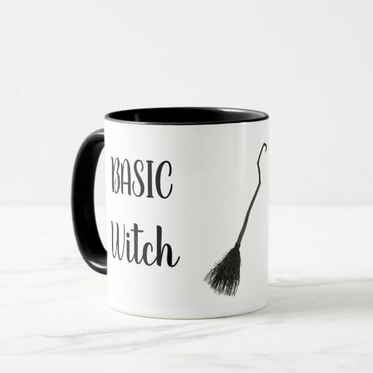 Custom BASIC WITCH Broom Funny Gift Coole Ästhetik Tasse (Vorderseite Links)