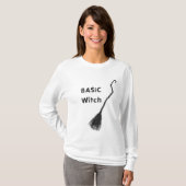 Custom BASIC WITZ Broom Funny Women Long Sleeve T-Shirt (Vorne ganz)