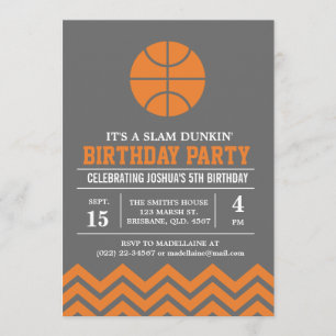 Custom Basketbal Geburtstagsparty Einladung für Ju