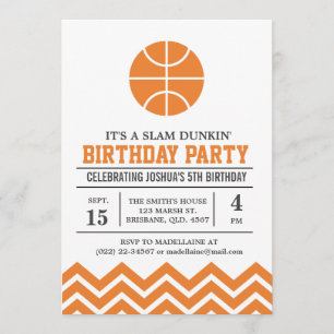 Custom Basketbal Geburtstagsparty Einladung für Ju