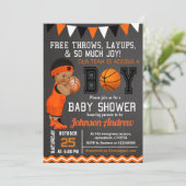 Custom Basketball Baby Dusche Einladung (Stehend Vorderseite)