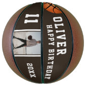 Custom Basketball Ball Happy Geburtstag mit Foto (Vertikal)
