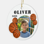 Custom Basketball Ball Sports Foto Keramik Ornament (Links)