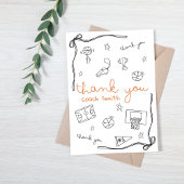 Custom Basketball Coach Thank you Card Doodle Dankeskarte