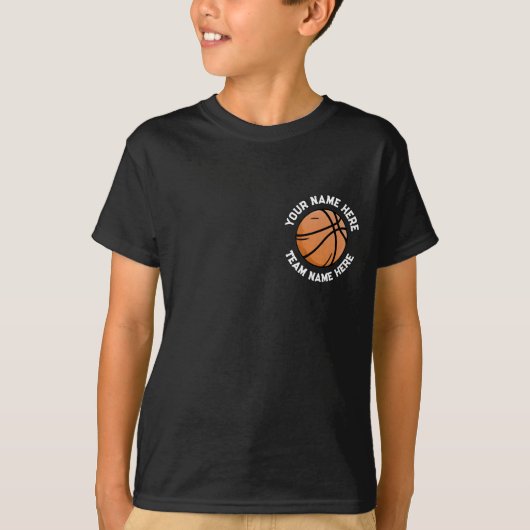 Custom Basketball Fügen Sie Ihren Namen zurück und T-Shirt (Vorderseite)