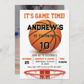 Custom Basketball Geburtstag mit Foto Einladung (Vorne/Hinten)