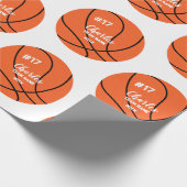 Custom Basketball Geschenkwrap mit Name & Nummer Geschenkpapier (Ecke)