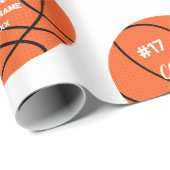 Custom Basketball Geschenkwrap mit Name & Nummer Geschenkpapier (Rolleneckpunkt)