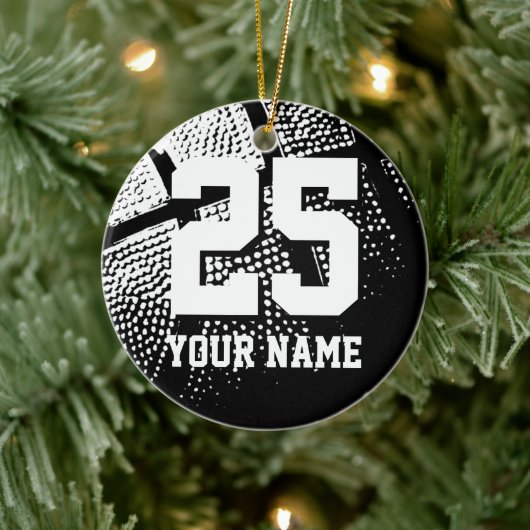 Custom basketball Jersey number Christmas tree Keramik Ornament (Baum)