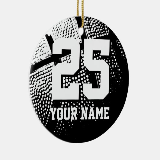 Custom basketball Jersey number Christmas tree Keramik Ornament (Rechts)