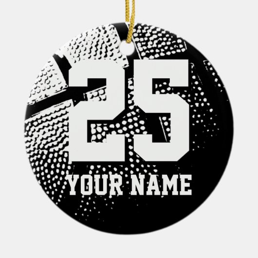 Custom basketball Jersey number Christmas tree Keramik Ornament (Vorne)