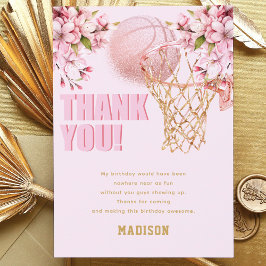 Custom Basketball Luxury Girl Birthday Dankeskarte