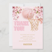 Custom Basketball Luxury Girl Birthday Dankeskarte (Vorderseite)