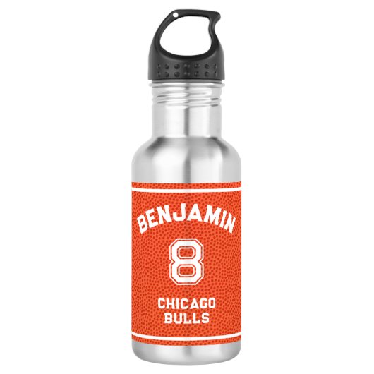 Custom Basketball Modern Kids Edelstahlflasche (Vorderseite)