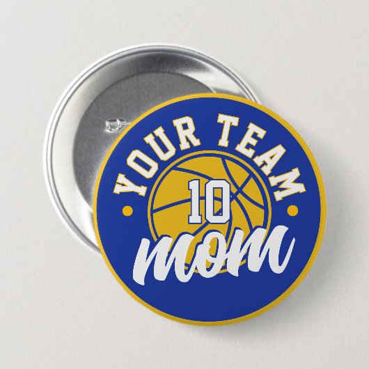 Custom Basketball Mom Button (Vorne & Hinten)