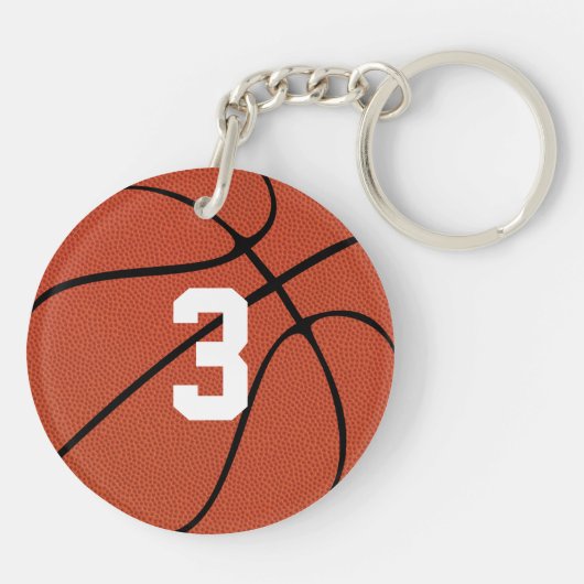Custom Basketball Player Jersey Nummer oder Initia Schlüsselanhänger (Rückseite)