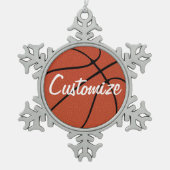 Custom Basketball Player oder Team Name Sports Lov Schneeflocken Zinn-Ornament (Vorderseite)