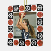Custom Basketball Player Sports Photo Christmas Keramikornament (Links)
