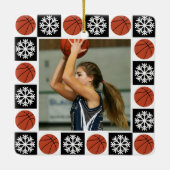 Custom Basketball Player Sports Photo Christmas Keramikornament (Rückseite)