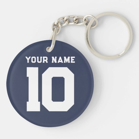 Custom Basketball Team | Name | Nummer Schlüsselanhänger (Rückseite)