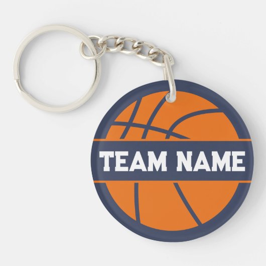 Custom Basketball Team | Name | Nummer Schlüsselanhänger (Vorderseite)
