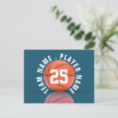 Custom Basketball Team Postkarte (Stehend Vorderseite)